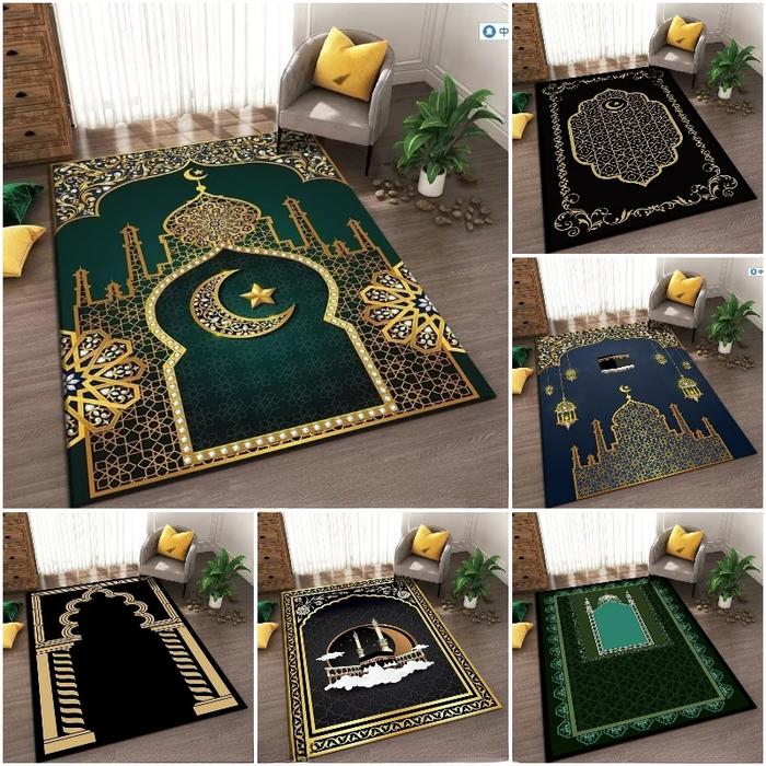 Islam Muslim Prayer Mat Living Room Decor Anti-slip Carpets Bedroom Bedside Soft Rug Entrance Doorma