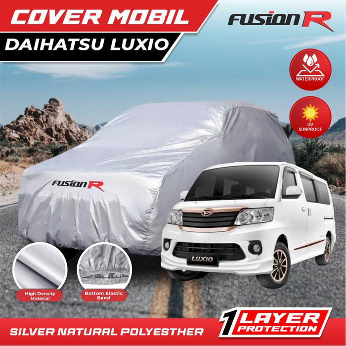 Cover Mobil Putih LUXIO / Sarung Mobil LUXIO merek FUSION R / Body Cover LUXIO Putih Tanpa Luntur