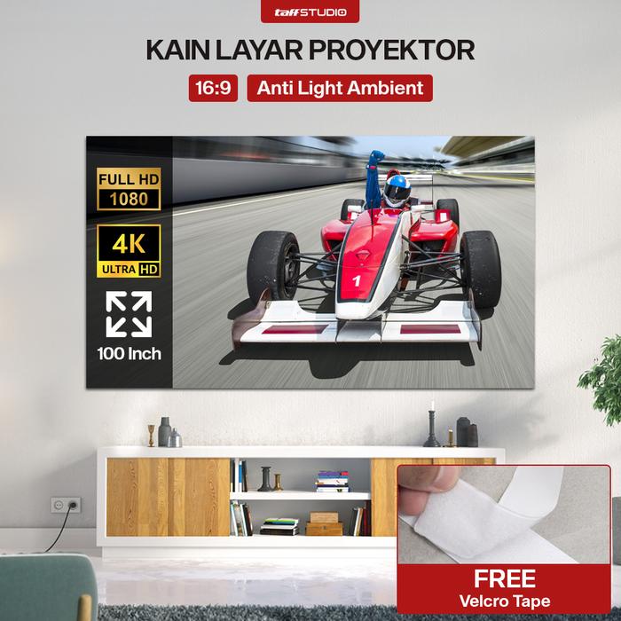 Grand Mall - Layar Proyektor 16:9 | Screen Anti Light | Tirai Proyektor Rumah