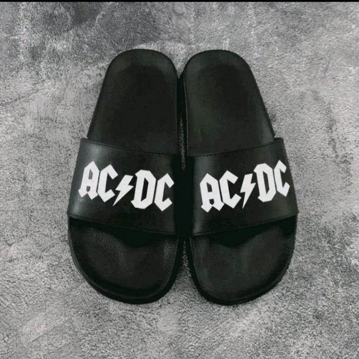 SANDAL SELOP KARET PRIA/WANITA TRENDY UNISEX TERBARU AC*DC-SOL KARET LENTUR-UPPER FULL LAPIS BUSA-NY