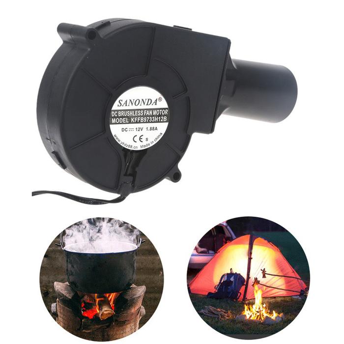 Blower Mini BBQ Kipas Untuk Kompor Panggangan Outdoor 9733 12V 220V 5500Rpm