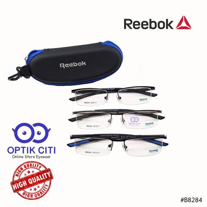 frame kacamata pria sporty reebok 8284 half frame grade original