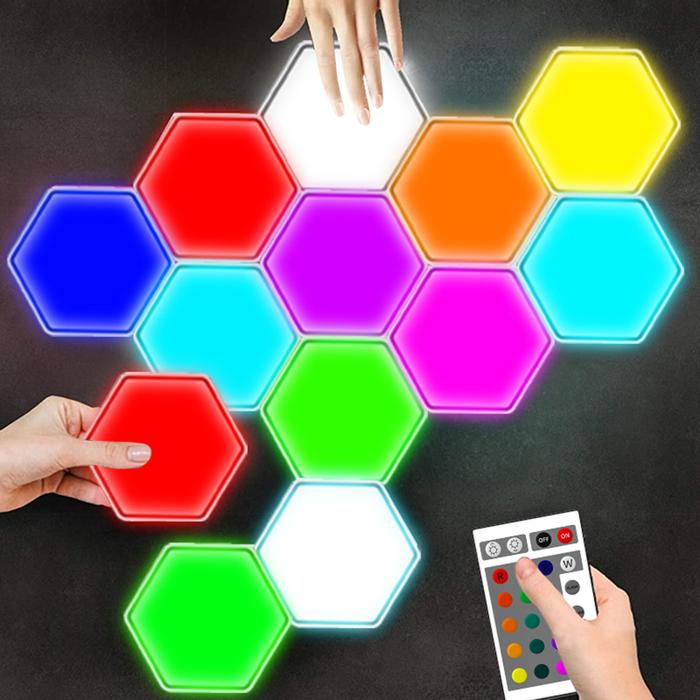LED Hexagonal Wall Lamp RGB LED Quantum Hexagon Light Night Light DIY