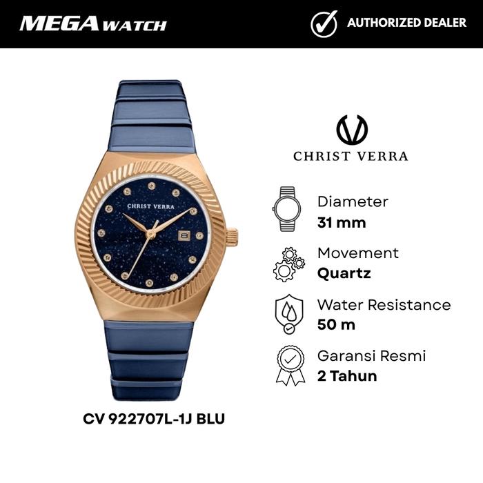 Jam Tangan CHRIST VERRA Wanita Original CV 922707L-1J BLU