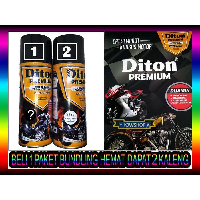 Paket 2 Kaleng Diton Premium 9128 Clear Gloss Kilap Cat Semprot Spray