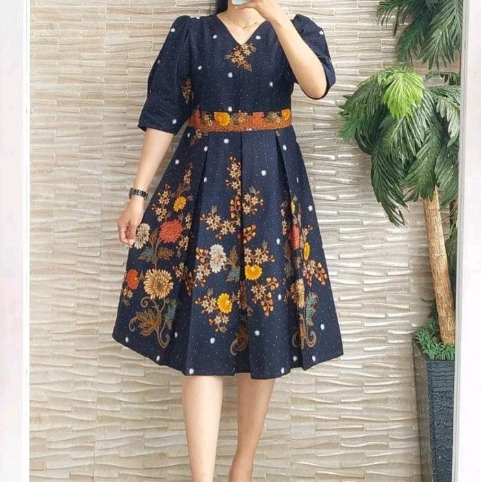 Dress Batik pendek Dress batik kondangan dress natal