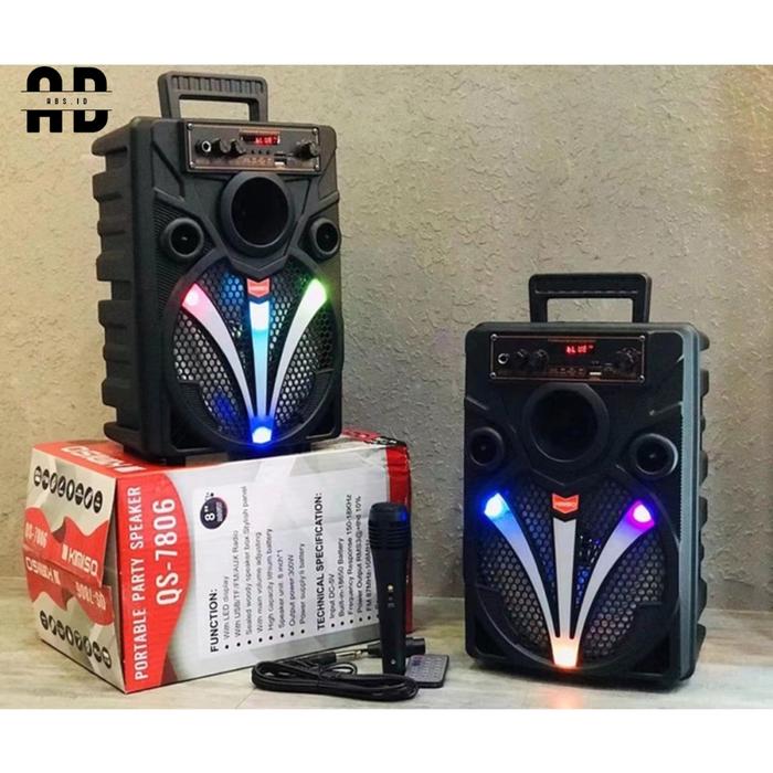 ABS - Speaker Bluetooth Karaoke Kimiso Qs-7806 8,5 Inch With Mic Karaoke Salon Bluetooth Karaoke