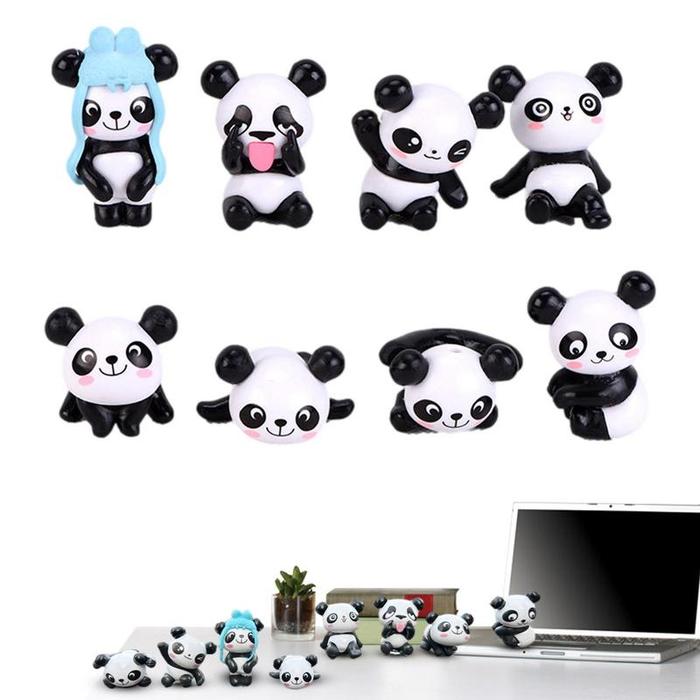 Car Interior Mini Panda Doll Decoration Mini Panda Miniature Doll