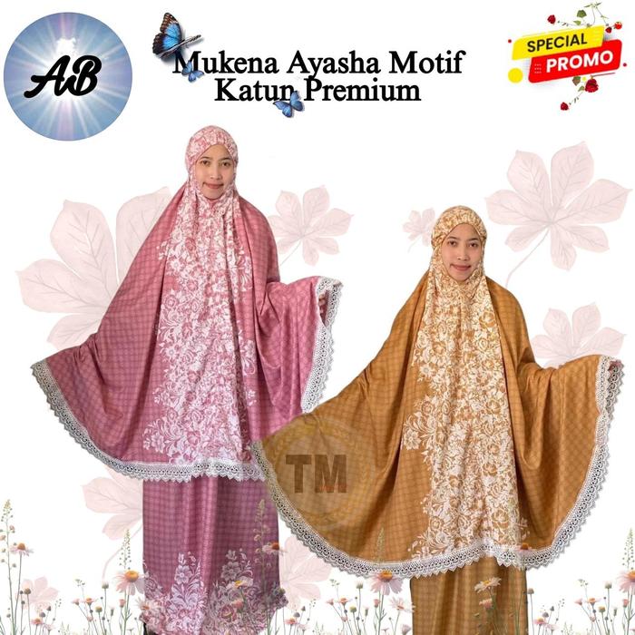 Mukena AYASHA Motif Katun Premium