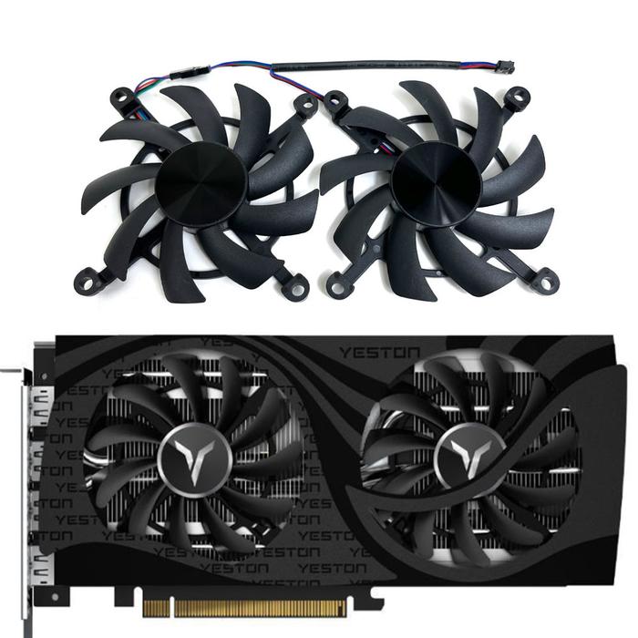NEW 2PCS/SET RTX 3060、3060TI、RX 6600XT GPU FAN，For YESTON RTX 3060TI、3060、3050、YESTON RX 6600XT、6600