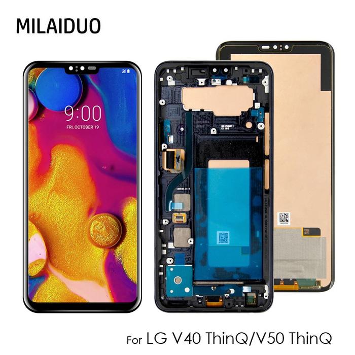 Orig Layar Sentuh Lcd Digitizer Pengganti Dengan Frame Untuk Lg V40 /