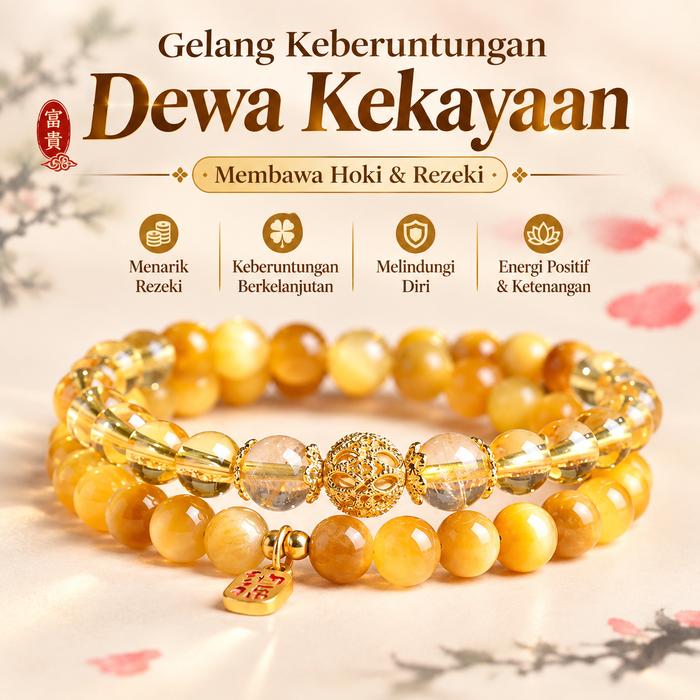 Gelang Feng Shui Batu Alam Pembawa Rezeki