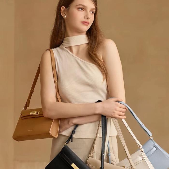 MOSSDOM BAG junia mossdom bag fashion wanita kekinian mewah elegan Kulit