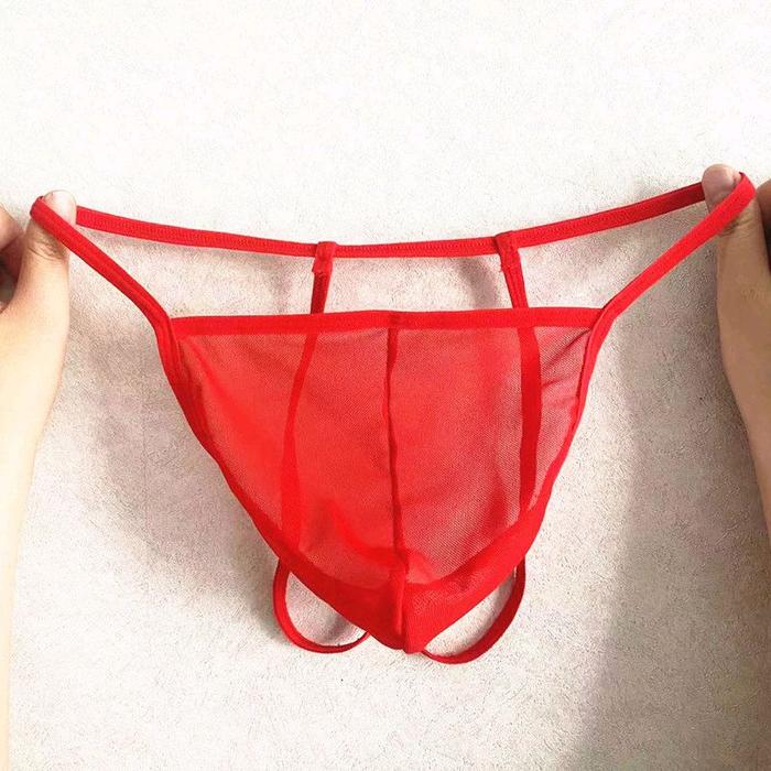 GT02 G String Pria Transparan Tali 2