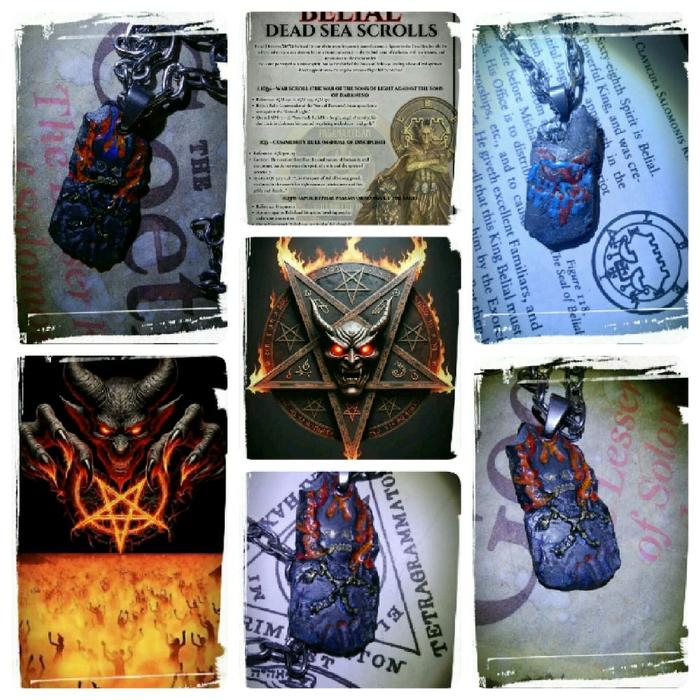 Kalung Liontin Batu Akik Belial Raja Sulaiman Choker Gothik