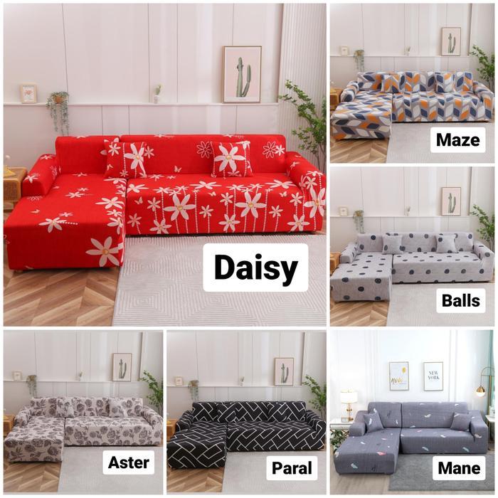 sarung/cover sofa letter L motif