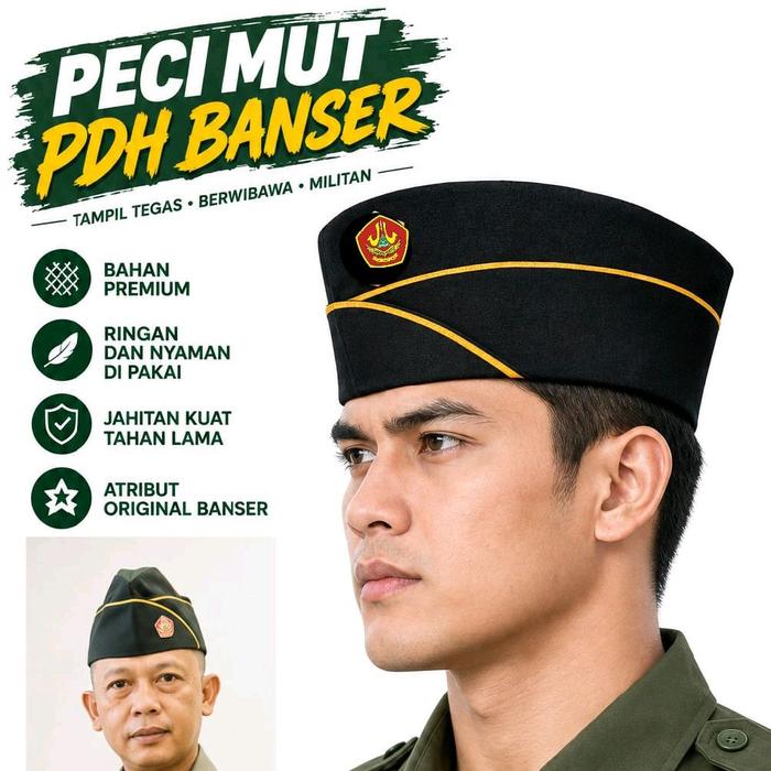 Peci Mut PDH BANSER Bahan Premium Ringan Nyaman Jahitan Kuat Tahan Lama Atribut Original BANSER