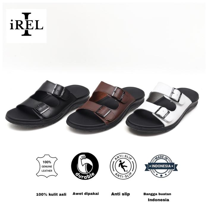 Sandal slop pria kulit sapi asli 100% original iREL Royal Series casual formal elegan santai termura