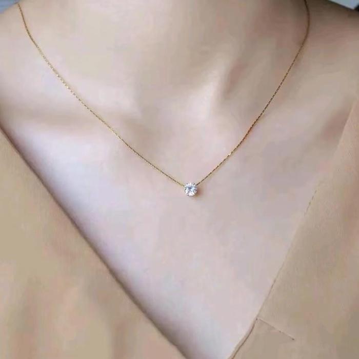 Kalung Titanium Nagita Slavina Viral Anti Karat Tidak Luntur Perhiasan Emas, Silver, Rose Gold