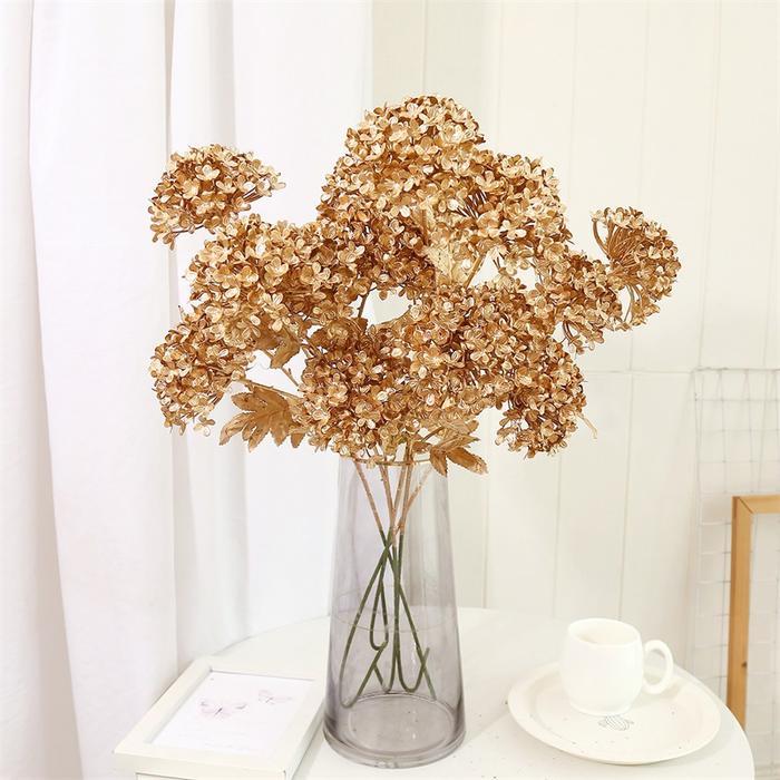 Golden Artificial Plants Gold Ginkgo Eucalyptus Flower Christmas