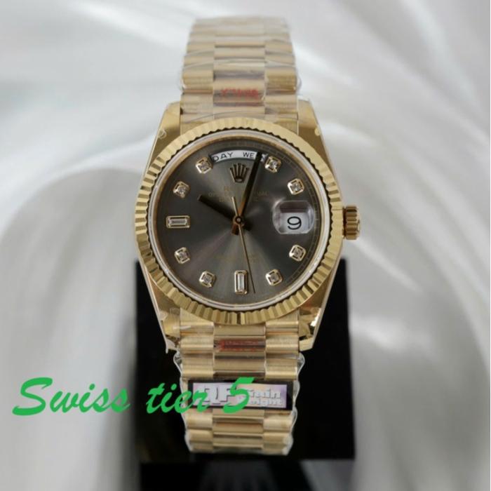 SWISS TIER 5RolexDay-Date Watch Gray Dial QF Factory 36mm