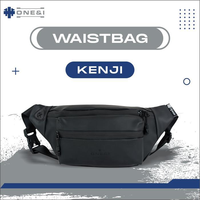 PROMO!! ONE&I Tas Selempang Pria Waistbag Slingbag Cowok Hitam Crossbody Pinggang New Premium Kulit 