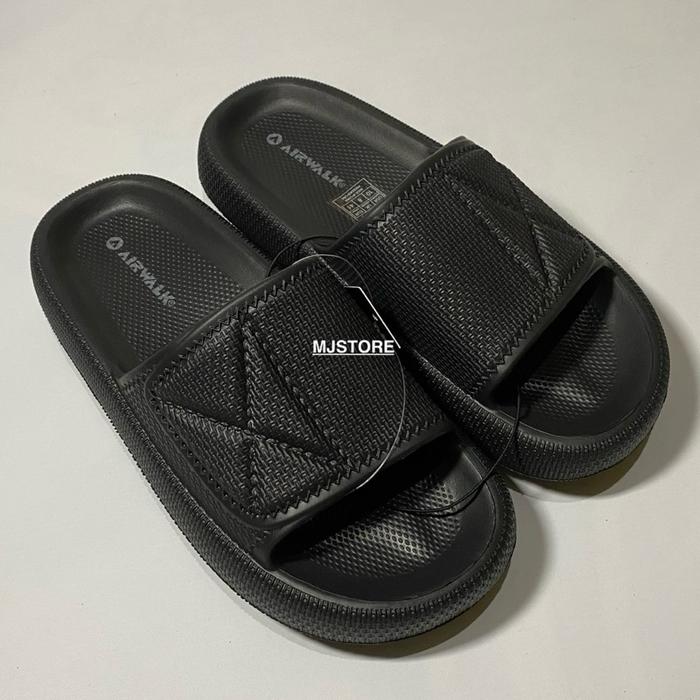 Sandal Airwalk Sasen Unisex Karet Hitam Elegan