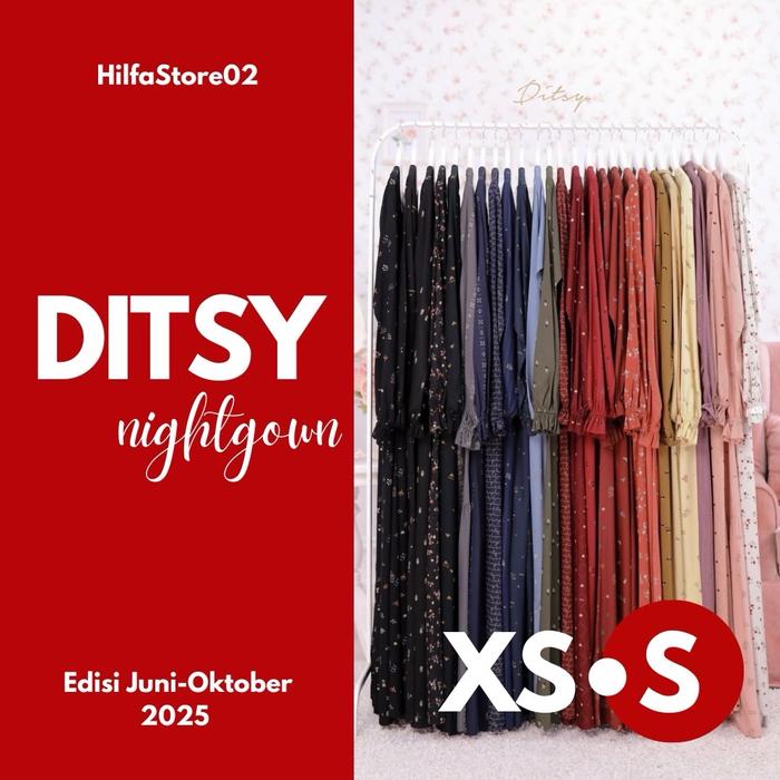 Ditsy Nightgown Size XS S Gamis Muslimah by Ditsy Official - Eksklusif Design by Ditsy - Daster Visc