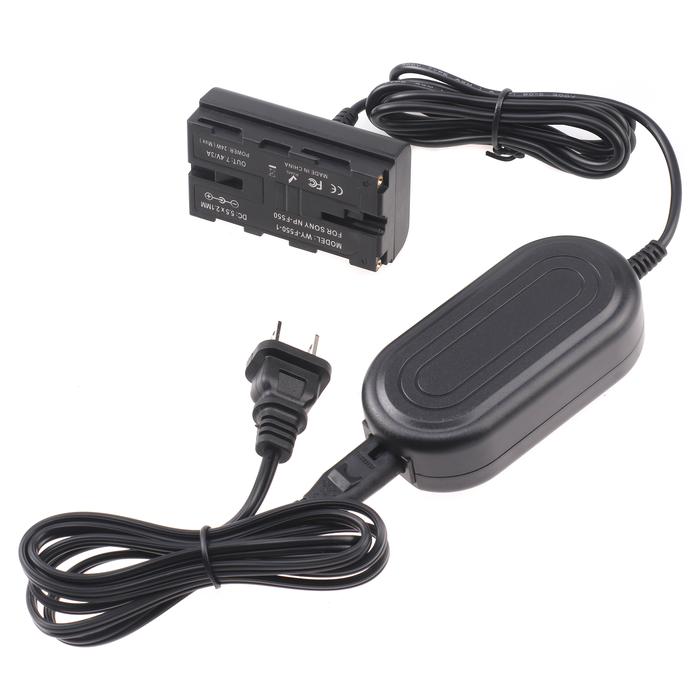 NP-F550 Dummy Battery Adapter + AC power Supply adapter For SONY