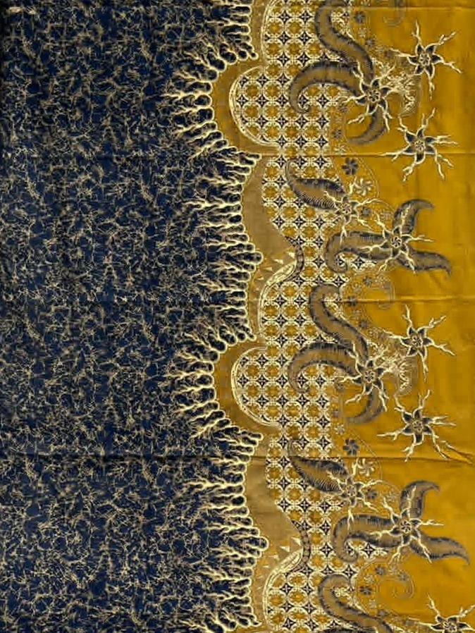 Kain Batik Solo Print Katun Halus Premium 2,4x1,1 Mtr Motif Kombinasi Simbar Menjangan, Kawung dan G