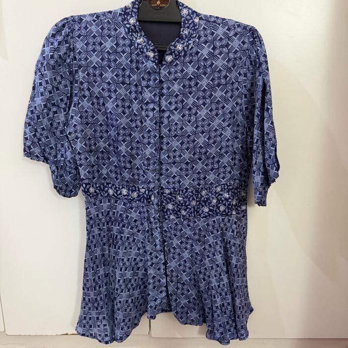 Preloved Batik Parang Kencana Motif Biru Dongker all size
