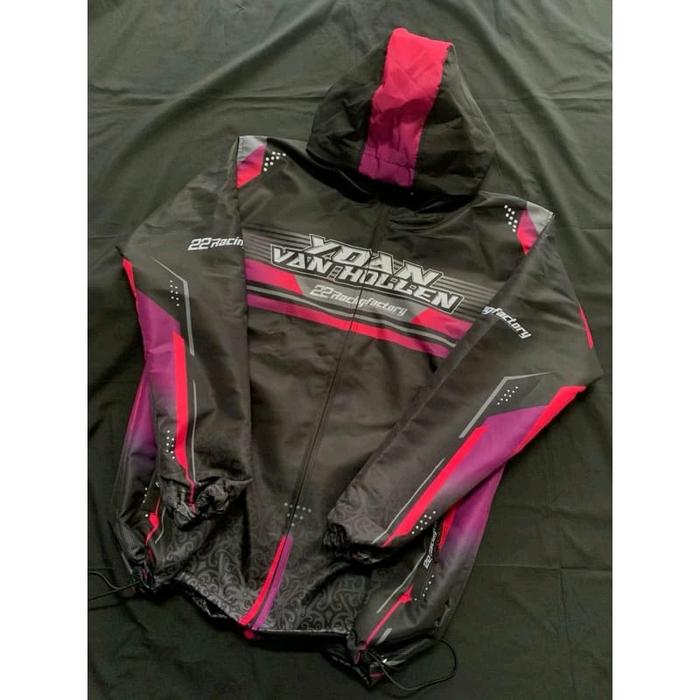 Jaket taslan waterproof  racing balap supermoto bebas desain