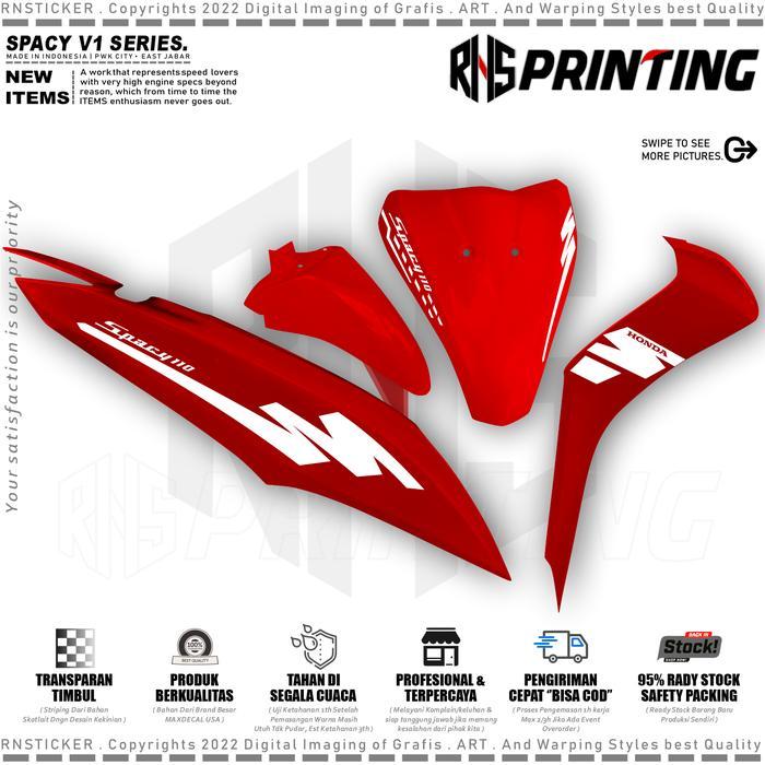 V1 Striping Variasi Spacy 2011-2017 Stiker Spacy110 Striping Transparan Spacy simple style Motor Mot