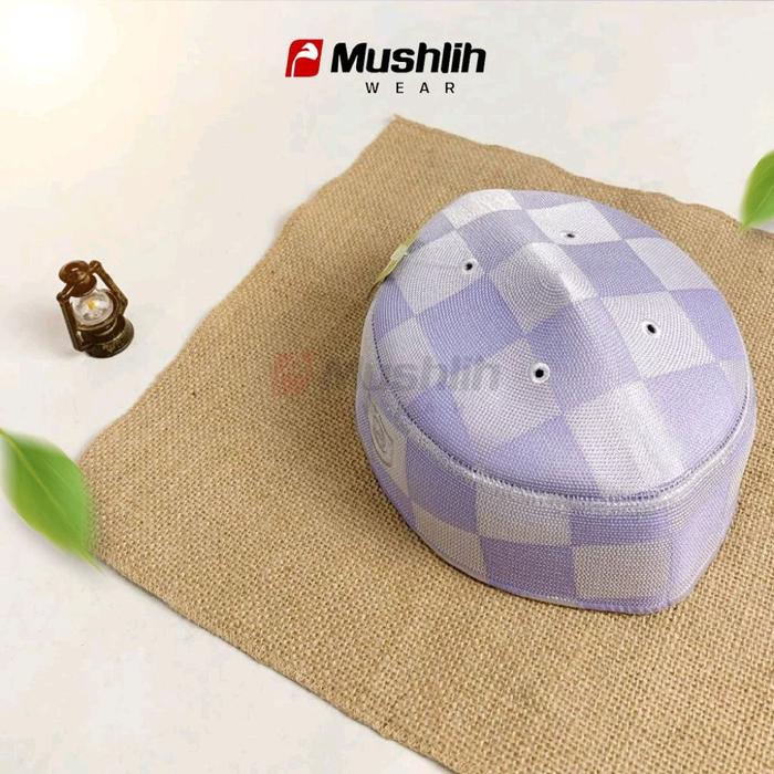 Peci Kopiah Songkok Putih Malaysia Anak usia TK, SD, SMP, SMA, MONDOK Premium Motif Catur AL WAFA | 