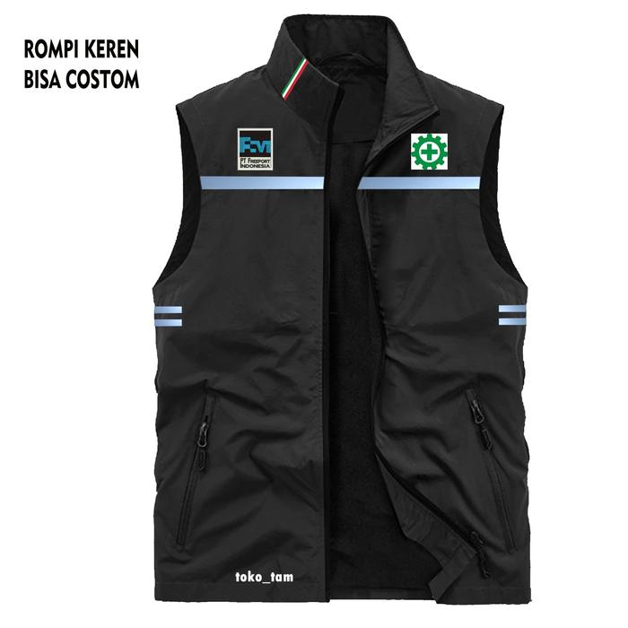 Jual Murah!!! Rompi scotlight Outdoor Logo K3 PT Freeport Indonesia Keren Rompi Vest Taslan Zipper K