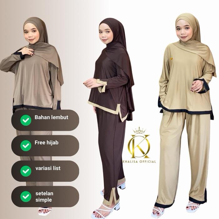 ONE SET KAMILA STRIPE JERSEY SPANDEX PREMIUM || KHALISA DAILY