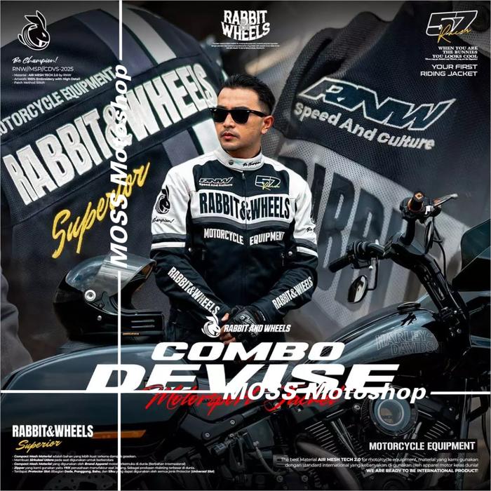 JAKET RABBIT & WHEELS COMBO DEVISE BLACK | JAKET TOURING RABBIT & WHEELS | 100% ORIGINAL PRODUCT