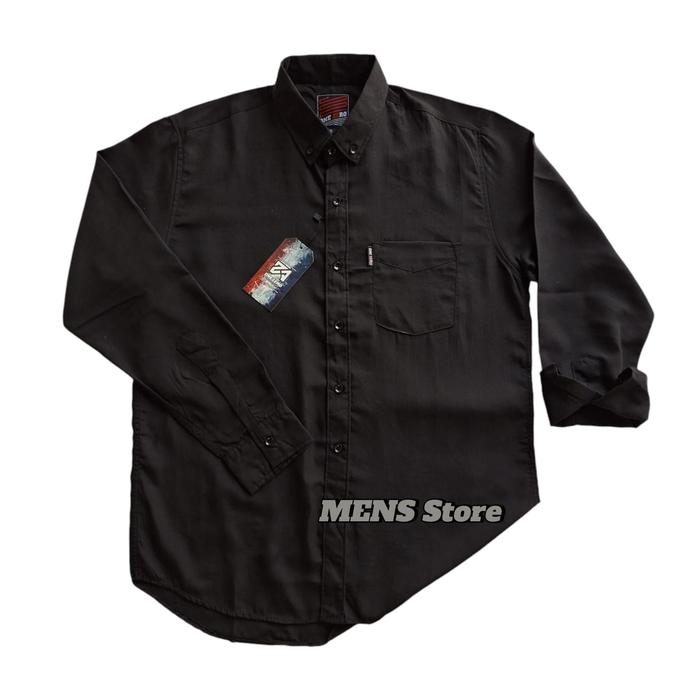 Kemeja Lengan Panjang Denim Kerja Lowprof by Mens Store - Pria - Katun Baju Formal Cowok Slimfit Kan