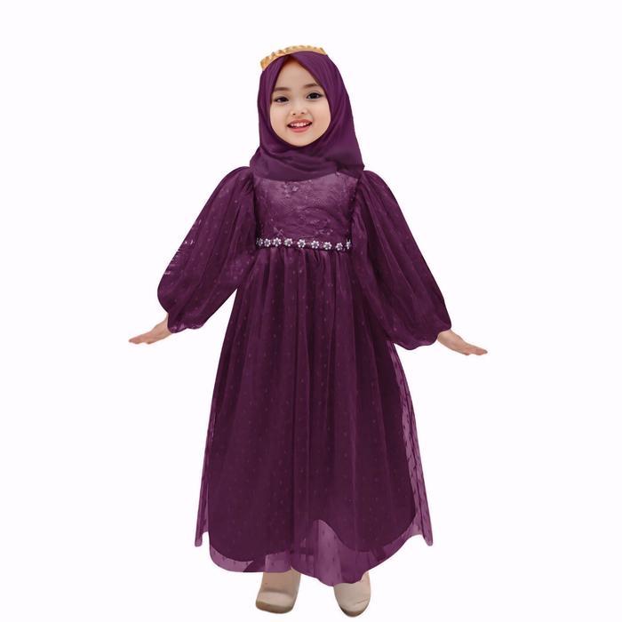 gamis anak perempuan Ellisa 2-11Tahun / gamis anak perempuan model baru 2024 / gamis lebaran 2024 an