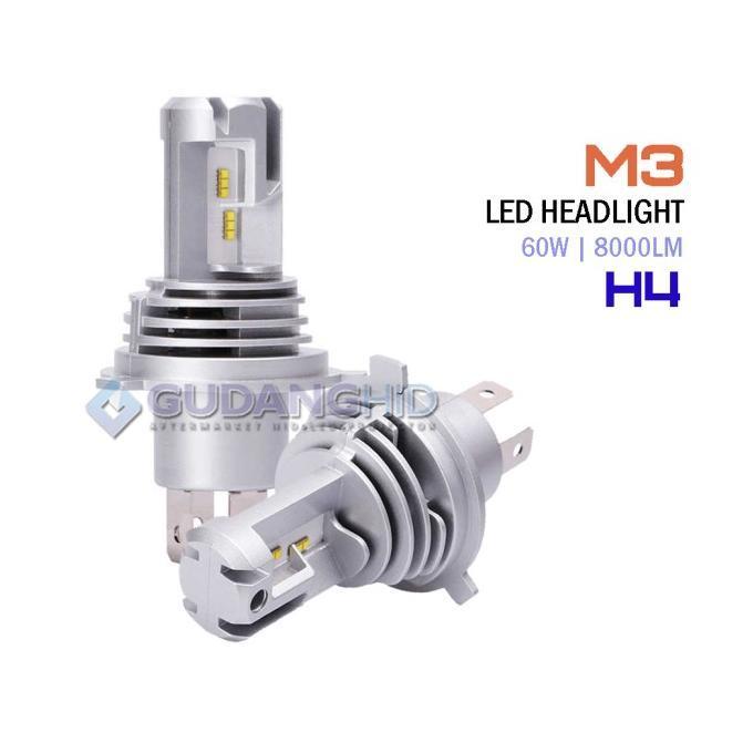 LAMPU LED MOBIL MOTOR M3 LUXEON ZES H4 HI-LO 12V-32V 60W 8000LM