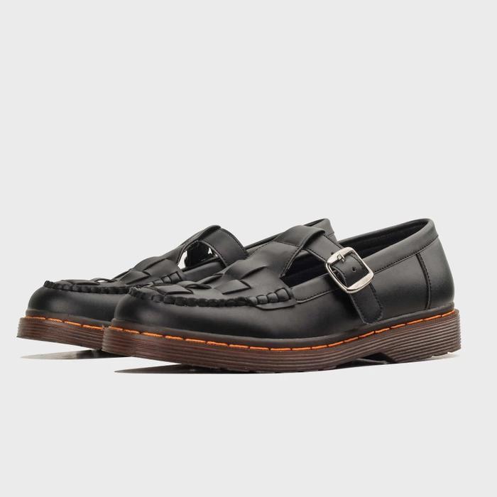 Navara Footwear - Sepatu Pria Wanita Formal Loafers Sporty Casual Hitam | NVR Debonaire 015 Flat Sho