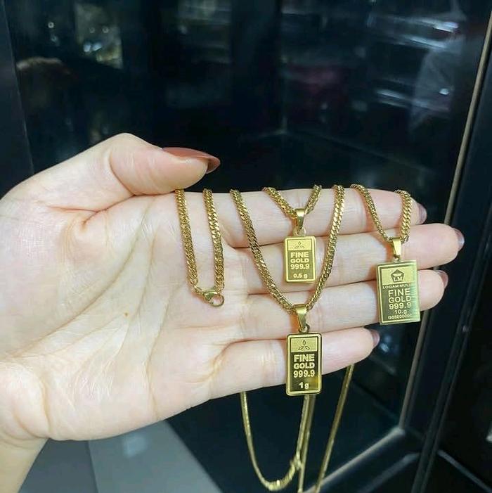 kalung Antam titanium fine gold