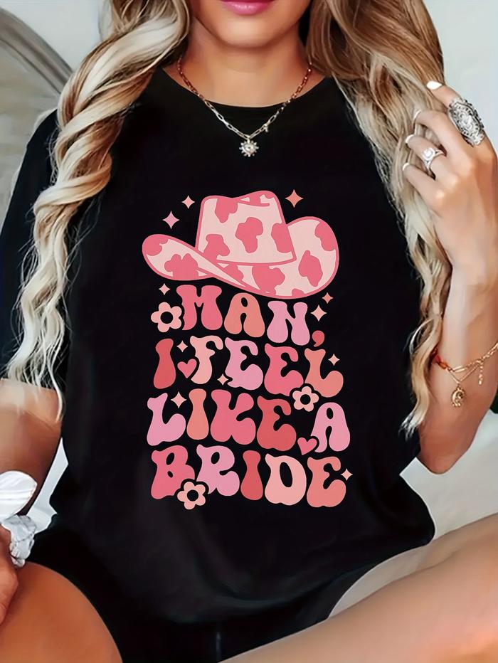 Camiseta Casual de Manga Corta para Mujer - Suave, Ligera y Transpirable, Estampado Geometrico con C