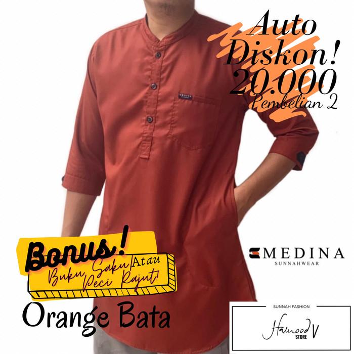 Kurta Medina ORANGE BATA Gamis Medina Sunnah Wear Kurta Slimfit