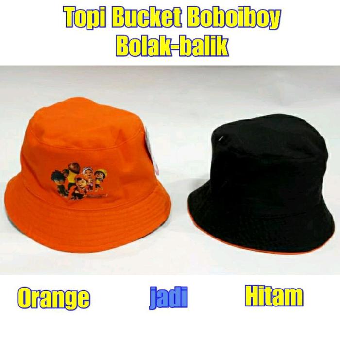 Topi bucket hat anak karakter Boboiboy Boboiboi boboboy boboboi boboi boy boi bisa bolak balik rever