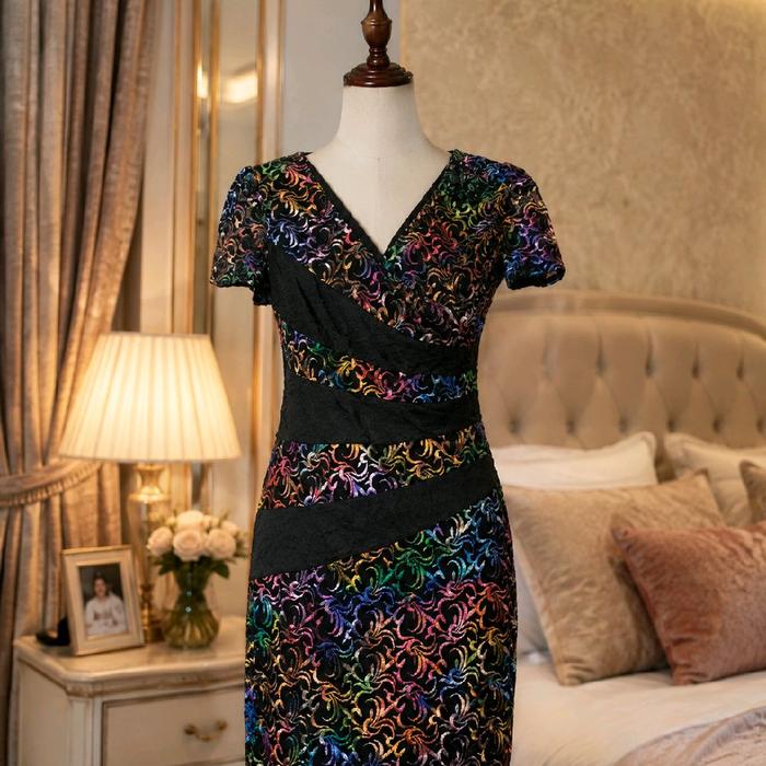 dress brokat brukat Lace renda bunga flower floral vintage mewah premium elegant korea BKK Bangkok p