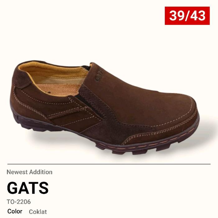 GATS Sepatu Pria TO-2206 Coklat Model Slip On Terbaru Size 39/43