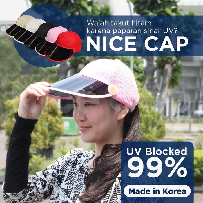 Nice Cap Topi outdoor Anti UV Sunblock Wajah Made in Korea