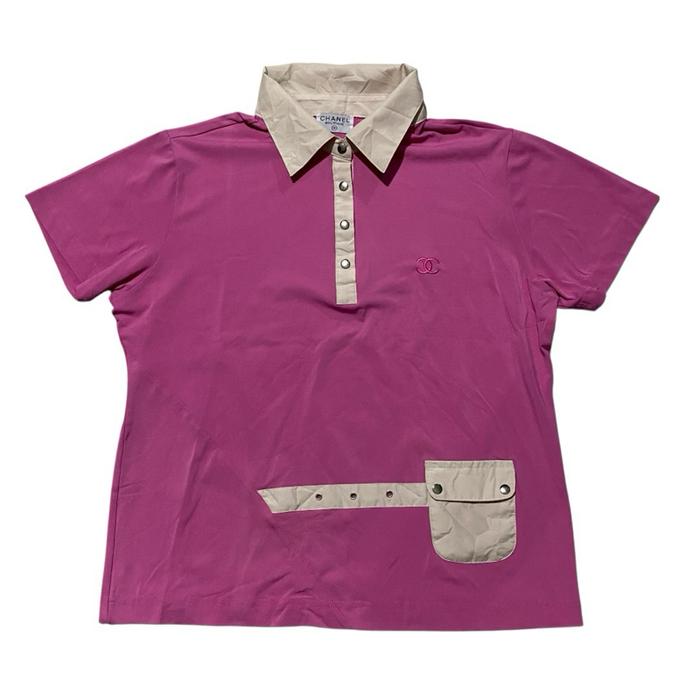 Chanel boutique women light pink polo shirt