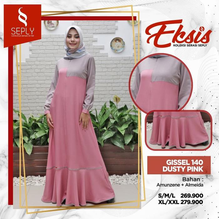 New Seply Gamis Muslimah Gissel 140 Amunzene + Almeida Gamis Syari Premium